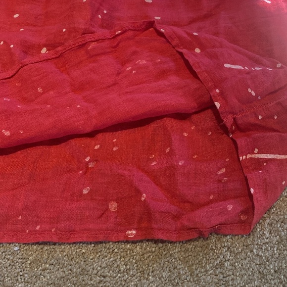 Linen Made in Italy Shift w Pockets Dress Pink & White Size SMALL - Picture 3 of 9